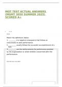 MOT TEST ACTUAL ANSWERS &lpar;MGMT 3050 SUMMER 2025&rpar; SCORED A&plus;