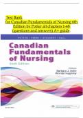 TEST BANK BY POTTER CANADIAN FUNDAMENTALS OF NURSING&comma; 6TH EDITION&comma; INCLUDES CASE STUDIES WITH ANSWERS