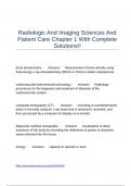 Radiologic And Imaging Sciences And Patient Care Chapter 1 With Complete Solutions&excl;&excl;