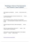 Radiologic Science Final Questions And Answers Latest Update&excl;&excl;