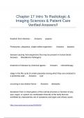 Chapter 17 Intro To Radiologic & Imaging Sciences & Patient Care Verified Answers&excl;&excl;