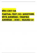 WGU C207 OA Partial test&vert;55&plus; Questions with Answers&vert; VERIFIED ANSWERS &vert; 2025 &vert; GRADED A&plus;