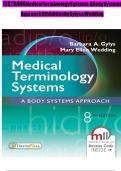 Test Bank For Medical Terminology Systems&colon; A Body Systems Approach 8th Edition by Barbara A&period; Gylys&comma; Mary Ellen Wedding ISBN&colon; 9780803658677&vert;&vert;Chapter 1-15&vert;&vert;Complete Guide A&plus;
