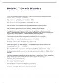 Module 1&period;7&period; Genetic Disorders Questions and Answers