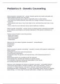 Pediatrics II - Genetic Counseling Questions and Answers 100&percnt; Correct