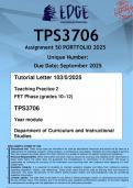 TPS3706 Assignment 50 &lpar;ANSWERS&rpar; 2025 - DISTINCTION GUARANTEED