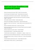 Beef Unit Exam Questions and Answers All Correct 