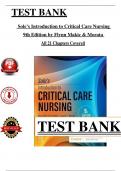 Test Bank for Sole&rsquo;s Introduction to Critical Care Nursing 9th Edition &lpar;Flynn Makic & Morata&rpar;&comma; Chapter 1 - 21 > Download as a Pdf File <