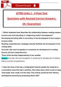 LETRS Units 1 - 4 Post-Test &lpar;2025 &sol; 2026&rpar; Questions with Revised Answers&comma; &lpar;A&plus; Guarantee&rpar;
