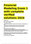 Financial Modeling Exam 1 with complete verified solutions 2024
