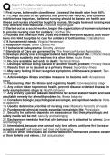 A complete a&plus; grade test bank for fundamentals concepts and skills for nursing 6th edition williams&comma; all chapters included&comma; 2022-2023