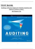 TEST BANK Auditing&colon; A Practical Approach with Data Analytics 2nd Edition by Laura Davis Wiley&comma; Johnson and Moroney All Chapters 1-16 Complete Newest Edition Instant Download PDF