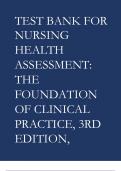 TEST BANK For Nursing Health Assessment The Foundation of Clinical Practice&comma; 3rd Edition&comma; Patricia M&period; Dillon&comma; All Chapters 1 - 27&comma; Complete Newest Version