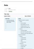 Data - Maths - Simple Notes