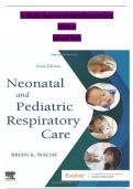 Neonatal and Pediatric Respiratory Care 4th Edition Walsh Test Bank Chapter 1 - 36 Updated Guide 2022