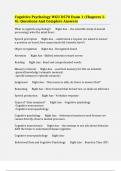 Cognitive Psychology WGU D570 Exam 1 &lpar;Chapters 1-4&rpar;&colon; Questions And Complete Answers