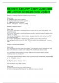 Network Security Exam Questions All Correct Answers New Update
