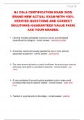 NJ CALA CERTIFICATION EXAM 2025&vert;  BRAND NEW ACTUAL EXAM WITH 100&percnt;  VERIFIED QUESTIONS AND CORRECT  SOLUTIONS&vert; GUARANTEED VALUE PACK&vert;  ACE YOUR GRADES&period;