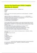 Practice for Final Exam CMAS Complete Questions & Answers