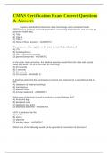 CMAS Certification Exam Correct Questions & Answers