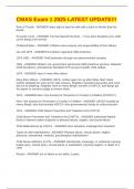 CMAS Exam 1 2025 LATEST UPDATE&excl;&excl;&excl;