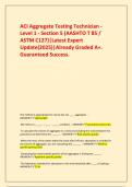   ACI Aggregate Testing Technician - Level 1 - Section 5 &lpar;AASHTO T 85 &sol; ASTM C127&rpar;&vert;Latest Expert Update&lpar;2025&rpar;&vert;Already Graded A&plus;&period; Guaranteed Success&period;