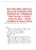 PSYCHIATRIC-MENTAL HEALTH NURSING 9TH EDITION BY VIDEBECK TEST BANK&period; LATEST UPDATE 2024&hellip; WITH COMPLETE SOLUTIONS