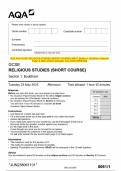 2023 AQA GCSE RELIGIOUS STUDIES &lpar;SHORT COURSE&rpar; 8061&sol;1 Section 1&colon; Buddhism Question  Paper & Mark scheme &lpar;Merged&rpar; June 2023 &lbrack;VERIFIED&rsqb;