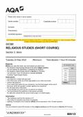 2023 AQA GCSE RELIGIOUS STUDIES &lpar;SHORT COURSE&rpar; 8061&sol;3 Section 3&colon; Islam Question Paper  & Mark scheme &lpar;Merged&rpar; June 2023 &lbrack;VERIFIED&rsqb;