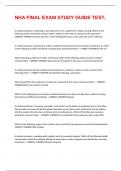 NHA FINAL EXAM STUDY GUIDE TEST&period;