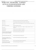NURS 3525 - EXAM ONE &ndash; Combined ACTUAL EXAM QUESTIONS AND VERIFIED ANSWERS