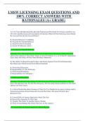 LMSW LICENSING EXAM QUESTIONS AND  100&percnt; CORRECT ANSWERS WITH  RATIONALES &lpar;A&plus; GRADE&rpar;