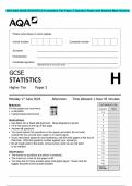 2024 AQA GCSE STATISTICS Foundation Tier Paper 2 Question Paper with Detailed Mark Scheme