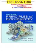 TEST BANK FOR&colon; Lehninger Principles of Biochemistry Seventh Edition by David L&period; Nelson Latest Update&period;