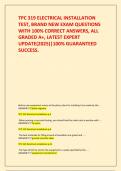 TPC 319 ELECTRICAL INSTALLATION TEST&comma; BRAND NEW EXAM QUESTIONS WITH 100&percnt; CORRECT ANSWERS&comma; ALL GRADED A&plus;&comma; LATEST EXPERT UPDATE&lpar;2025&rpar;&vert;100&percnt; GUARANTEED SUCCESS&period;