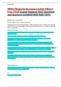 MRSO &lpar;Magnetic Resonance Safety Officer&rpar;  Prep EXAM &lpar;Latest Updated 2025 Questions  and Answers&rpar; GUARANTEED PASS 100&percnt;