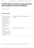 VATI RN Maternal Newborn Assessment Actual Exam Questions And Answers Graded A&plus;