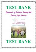 TEST BANK For Essentials of Pediatric Nursing 4th Edition By Kyle Carman&comma; Verified Chapters 1 - 29 &comma; Complete Newest Version   ISBN&colon; 9781975139841 