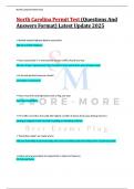 North Carolina Permit Test &lpar;Questions And  Answers Format&rpar; Latest Update 2025