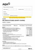 2023 AQA GCSE RELIGIOUS STUDIES &lpar;SHORT COURSE&rpar; 8061&sol;4 Section 4&colon; Judaism Question  Paper & Mark scheme &lpar;Merged&rpar; June 2023 &lbrack;VERIFIED&rsqb;