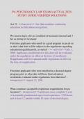 PA PSYCHOLOGY LAW EXAM &lpar;ACTUAL 2025&rpar;  STUDY GUIDE VERIFIED SOLUTIONS