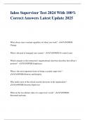 Iahss Supervisor Test 2024 With 100&percnt; Correct Answers Latest Update 2025