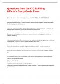 Questions from the ICC Building Official's Study Guide Exam&period;