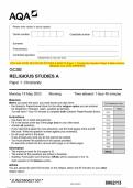 2023 AQA GCSE RELIGIOUS STUDIES A 8062&sol;13 Paper 1&colon; Christianity Question Paper & Mark scheme  &lpar;Merged&rpar; June 2023 &lbrack;VERIFIED&rsqb;