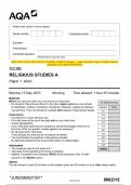 2023 AQA GCSE RELIGIOUS STUDIES A 8062&sol;15 Paper 1&colon; Islam Question Paper & Mark scheme  &lpar;Merged&rpar; June 2023 &lbrack;VERIFIED&rsqb;