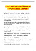 TAPAS EXAM QUESTIONS WITH 100&percnt; VERIFIED ANSWERS