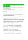 U&period;S&period; History STAAR Review Questions and Answers