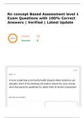 Rn concept Based Assessment level 1 Exam Questions with 100&percnt; Correct Answers &vert; Verified &vert; Latest Update