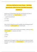 HCA204 Palliative Care Final &ndash; Written Questions with Correct Verified Answers Graded A&plus;