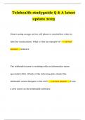 Telehealth studyguide Q & A latest update 2025